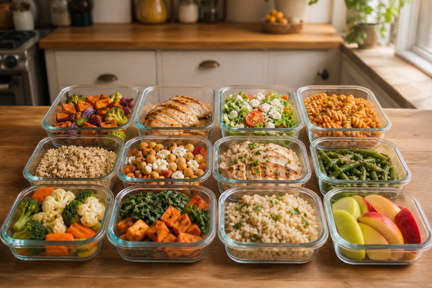A week of home-cooked meals prepped in containers